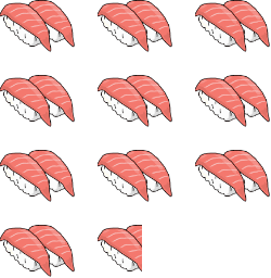寿司換算（20,740貫）のイメージ